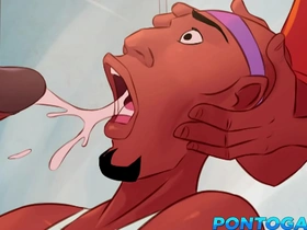 Amateur gay masturbation with cartoon cocks