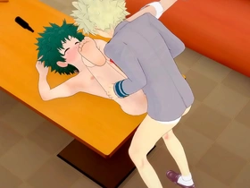 My Hero Academia Yaoi: Bakugou and Deku’s hot karaoke session with Uraraka watching