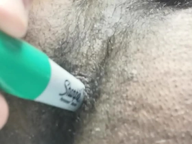 Femboy goes wild with Sharpie and toy
