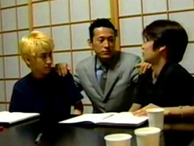 Hot teacher seduces his students in Japanese school