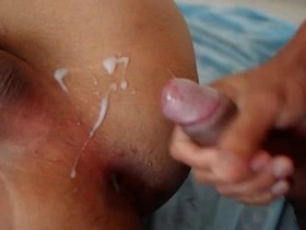 Gay Asian twinks in bareback action with cum shot