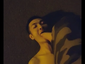 Gay BDSM action on a night road in China