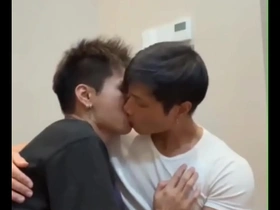 Young Asian man masturbates and ejaculates.