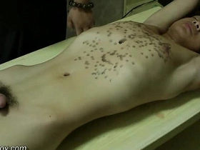 Asian boy with a fit body gets hot wax treatment and BDSM bondage