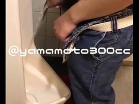 Japanese gay toilet scene with uncut piss