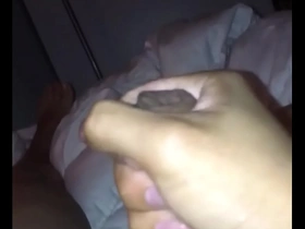 An uncut Asian boy masturbates before he goes to sleep.
