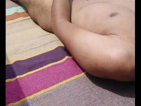 Young Indian hunk’s solo pleasure in public