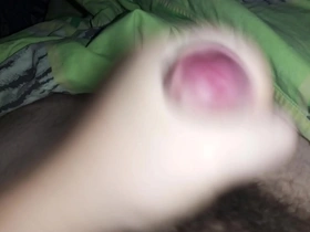 Muscular gay man masturbating.