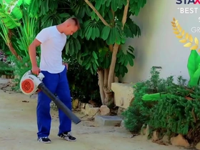 Twink with a green thumb gets some extra assistance from a horny neighbor.
