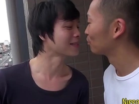 Skinny Asian boy gets a six-nines shower with a Japanese BJ and pissing scene