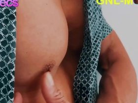 Muscular Asian man enjoys nipple teasing and edging