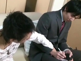 A young and attractive Japanese gay man engaged in an orgy with other boys.