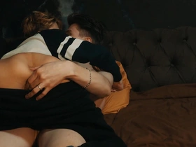 Skinny twinks try out anal sex in their roommate’s den