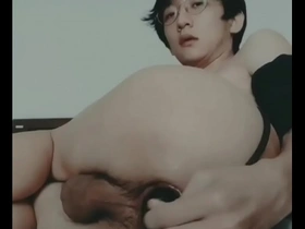 Young Asian boy showing off his hole and prolapse