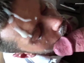 Cum compilation on gay amateur faces with big cocks and mouthfuls of cum