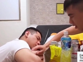 Gay threesome in Vietnam, BDSM and anal sex with bigcock
