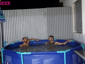 Two hot and straight Spanish men, Magic Javi and Jesus Sanchezx, take a naked bath and enjoy each other’s company.