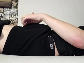 German gay teen masturbates in Adidas sweatpants